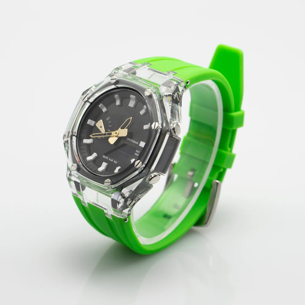Transparent Mod Kit For Casioak GA2100 GA2110 GAB2100 PC Case Rubber Strap Cover