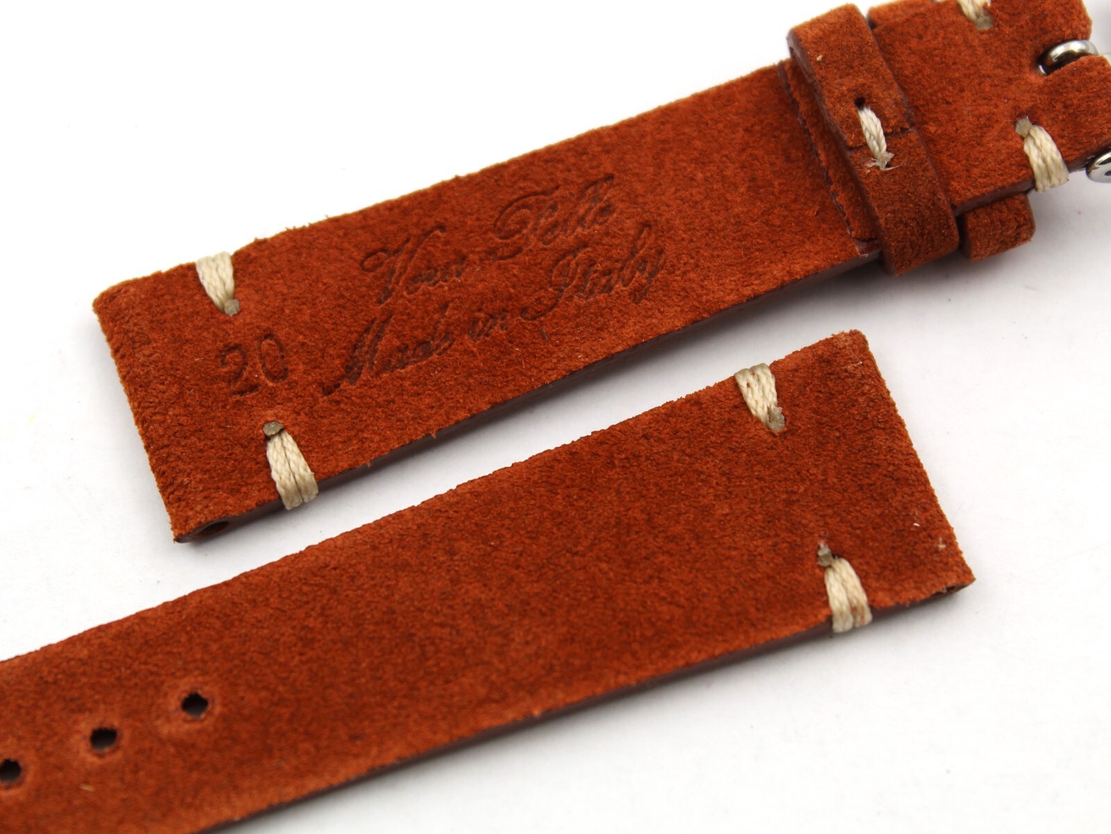 Watch Band Leather Suede Brown Various Sizes Made Italy Top Quality
