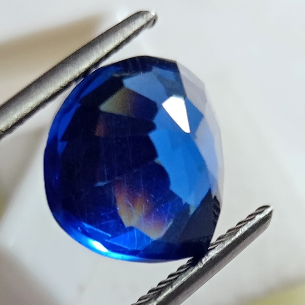 Natural Cornflower Blue Sapphire Certified Ceylon 10.70 Ct Pear Loose Gemstone
