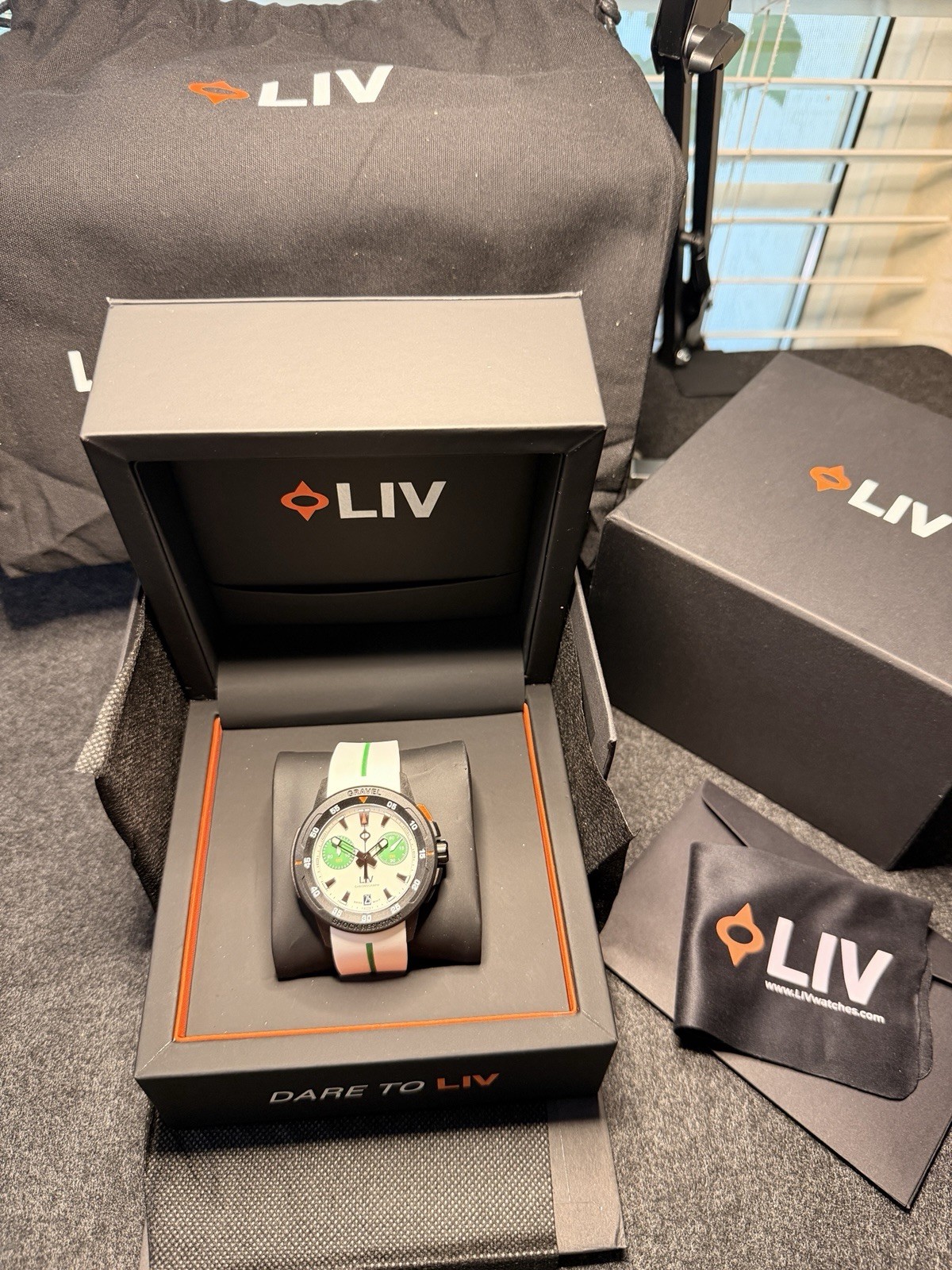 Rare LIV Gravel White Forest Swiss Quartz Chronograph Limited Color