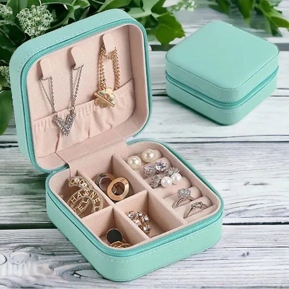 Travel Jewelry Case – Stocking Stuffers for Teen Girls Small – HOT PINK