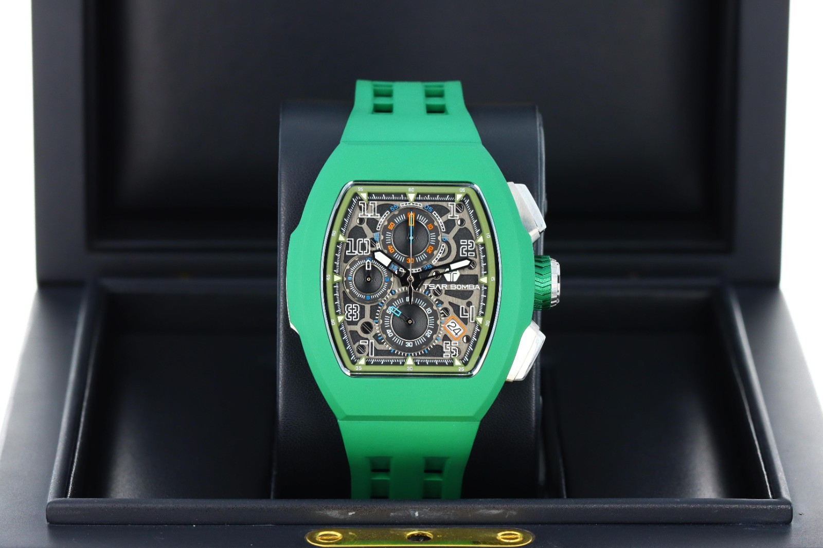 Tsar Bomba Automatic Skeleton Interchangeable “Emerald Edge” Steel TB8218