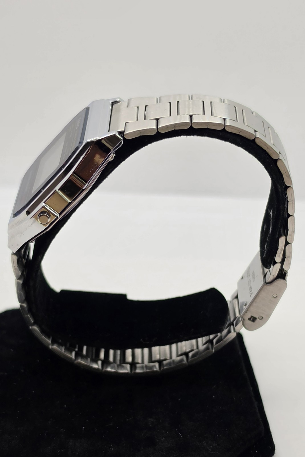 Casio A158W Digital Quartz Alarm Chronograph Silver SS Bracelet 35.4mm