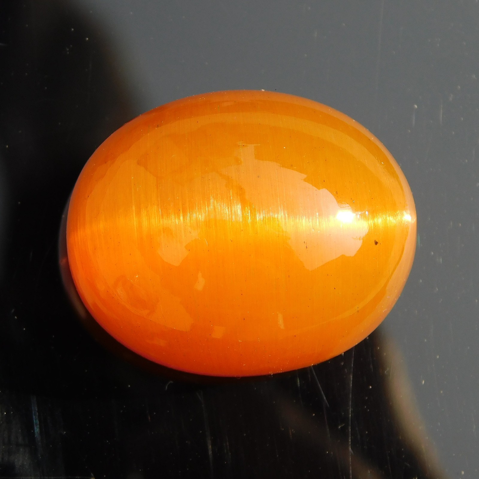 128.50 Cts Natural Orange Cats Eye Chrysoberyl Certified Sri Lankan Gemstone