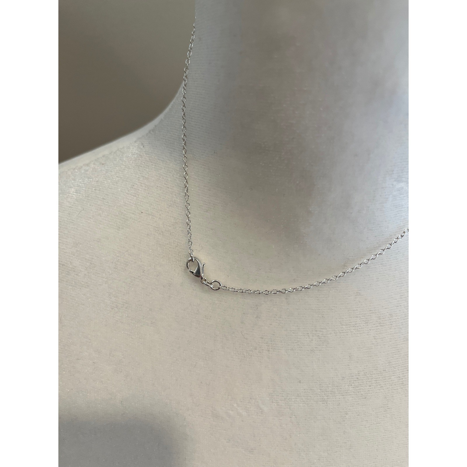 Silver Tone Double Open Circle Drop Pendant Necklace Minimalist Lariat Style