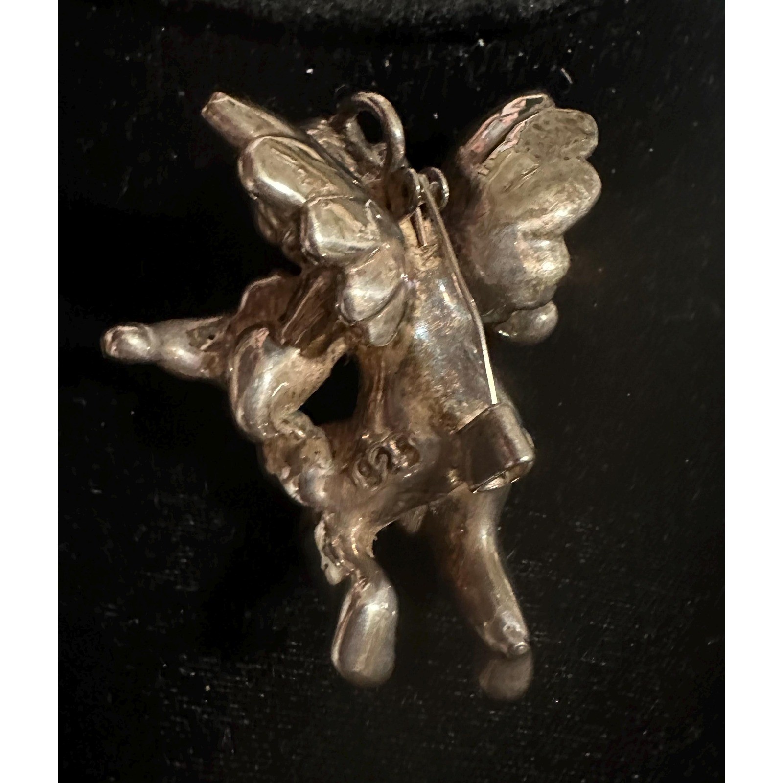 Sterling Silver Electroform Cherub Angel Pin Pendant