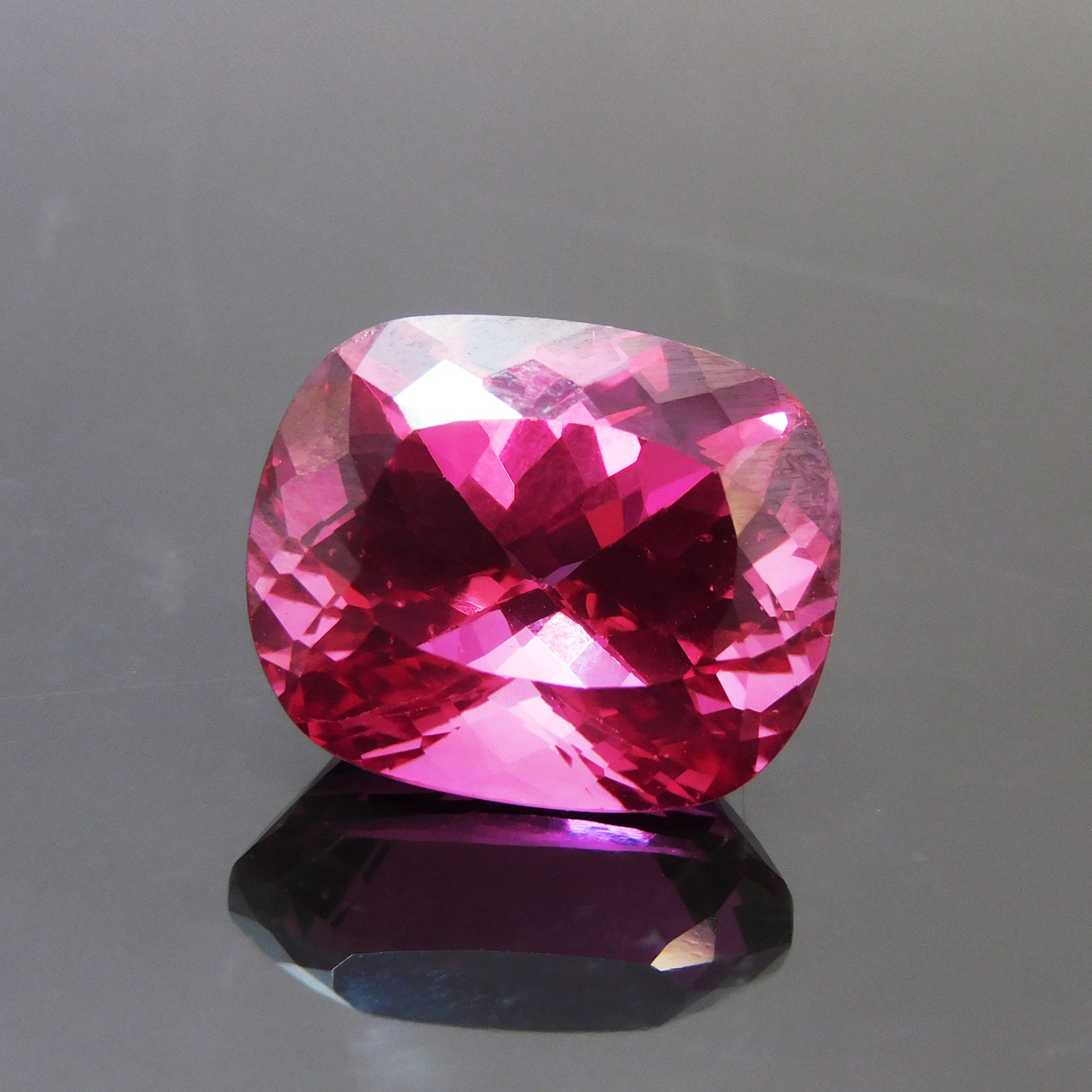 CERTIFIED Pink Cushion Cut 19.35 Ct Natural Tourmaline Enhanced Loose Gemstone