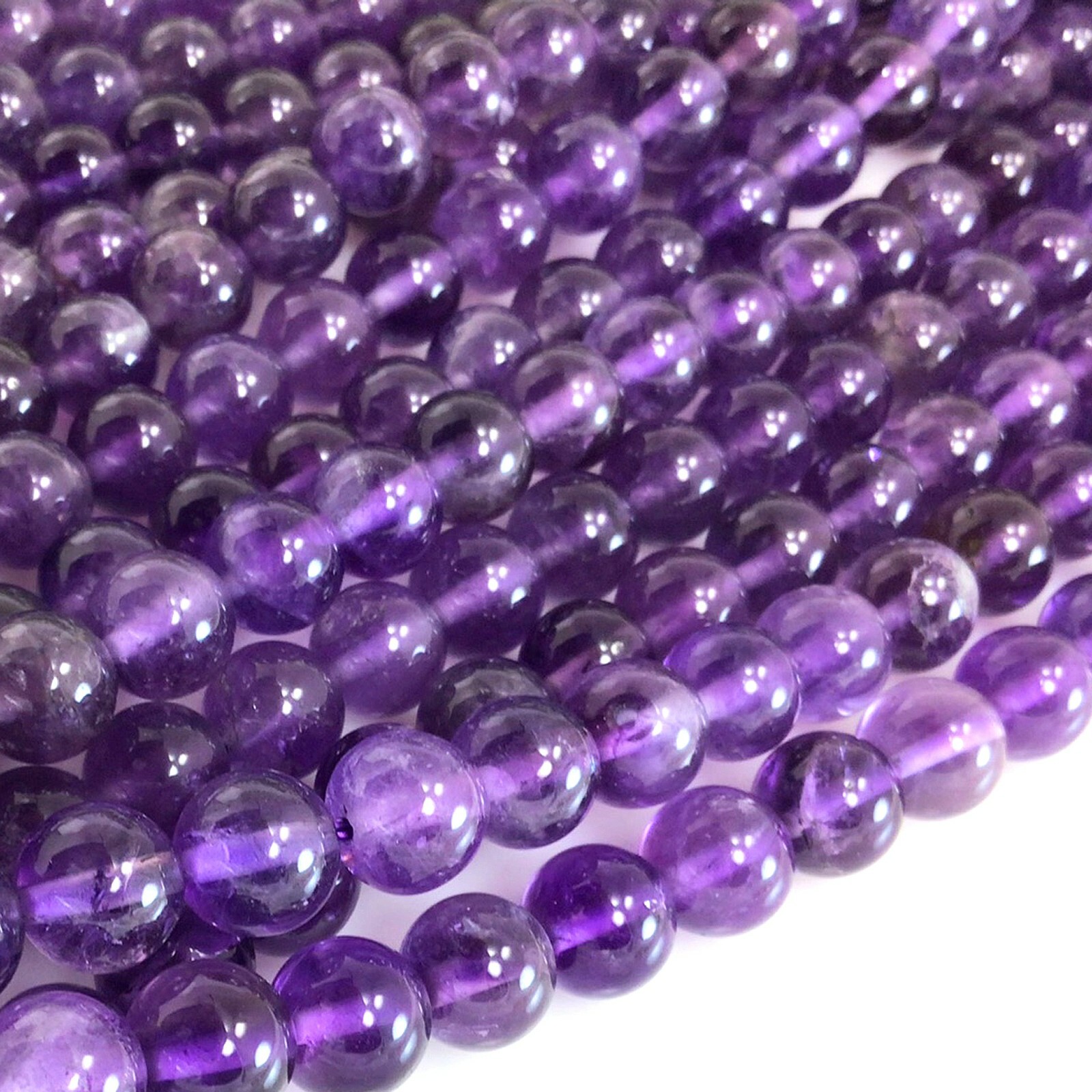 Natural Gemstones Purple Amethyst Round Loose Beads 15″ 4mm 6mm 8mm 10mm 12mm