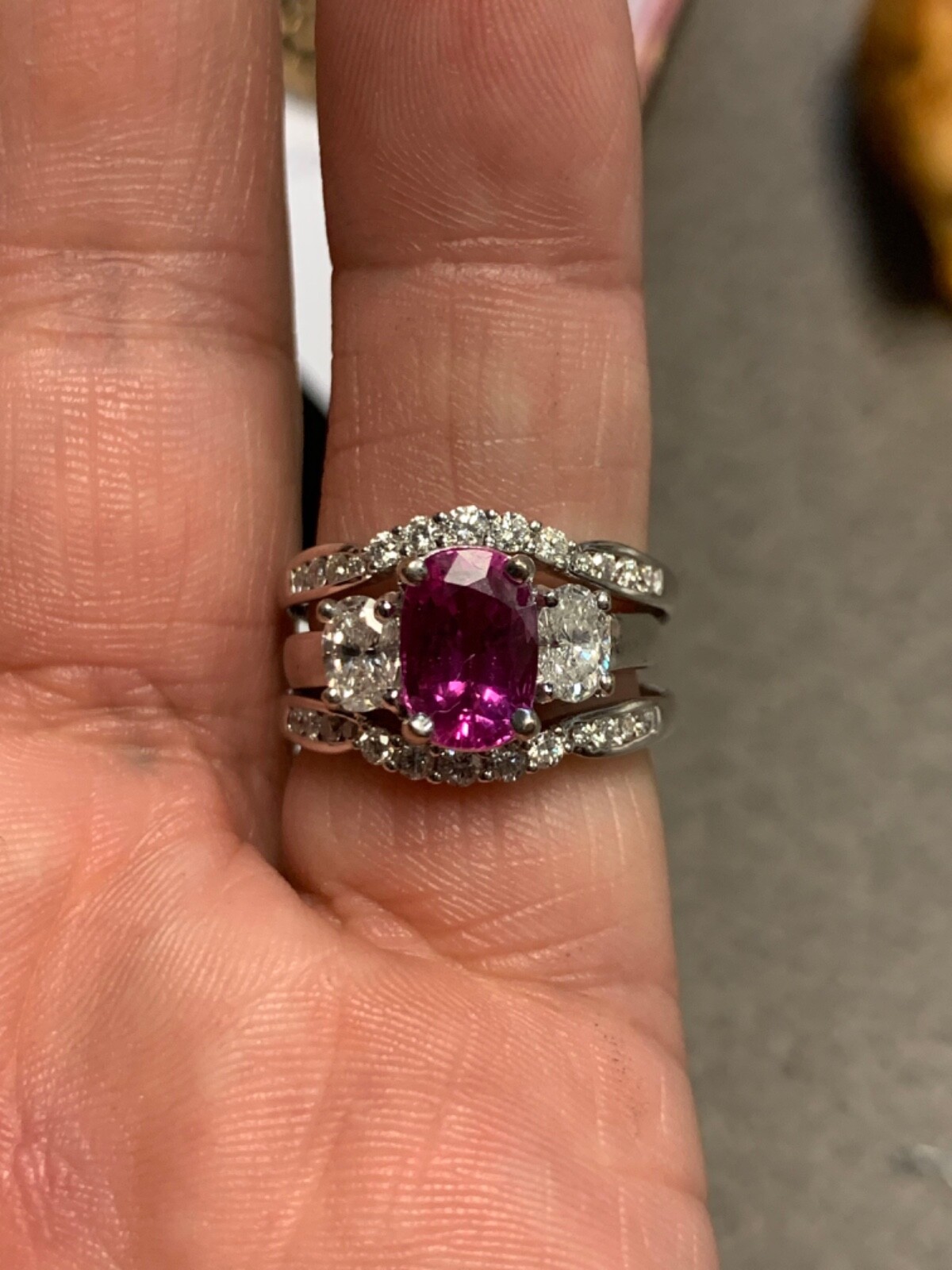PINK SAPPHIRE Engagement Ring – 3.85 Tct 100% Natural -NO HEAT- No Be Treatment 
