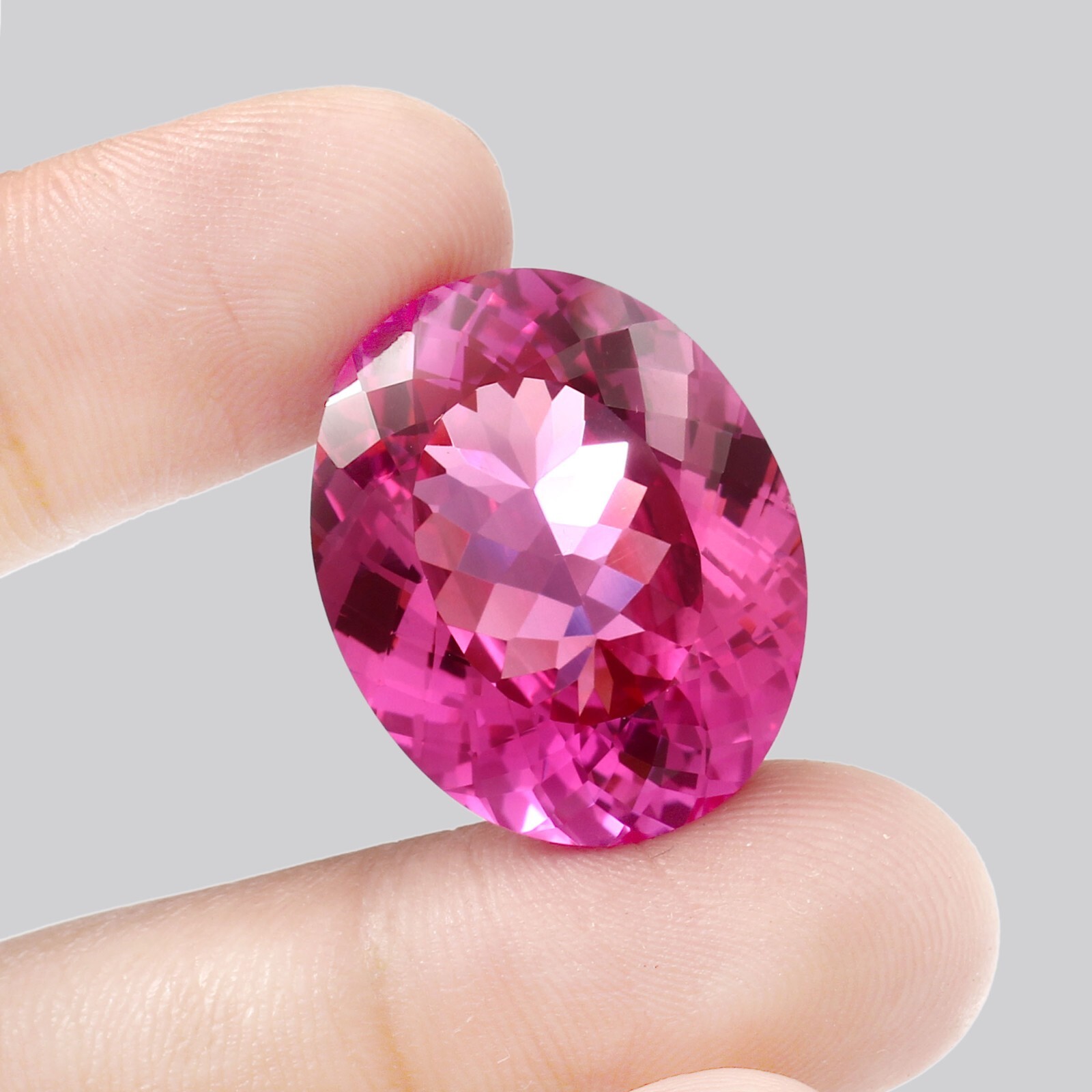 Natural Ceylon Pink Sapphire Loose Oval Cut Gemstone Quality Loupe Clean 48.55Ct
