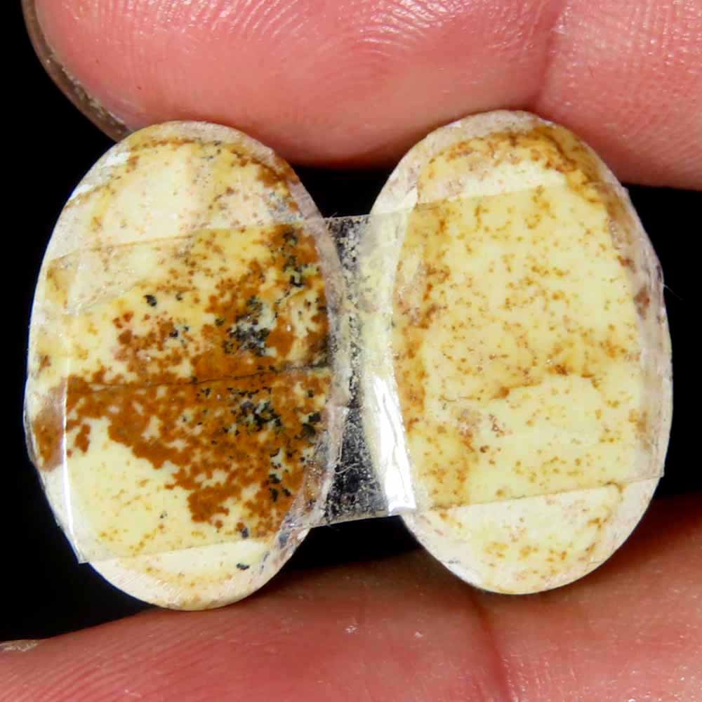 23.65Cts.100% Natural Designer Picture Jasper Oval 13x19x5mm cab Pair Gemstone