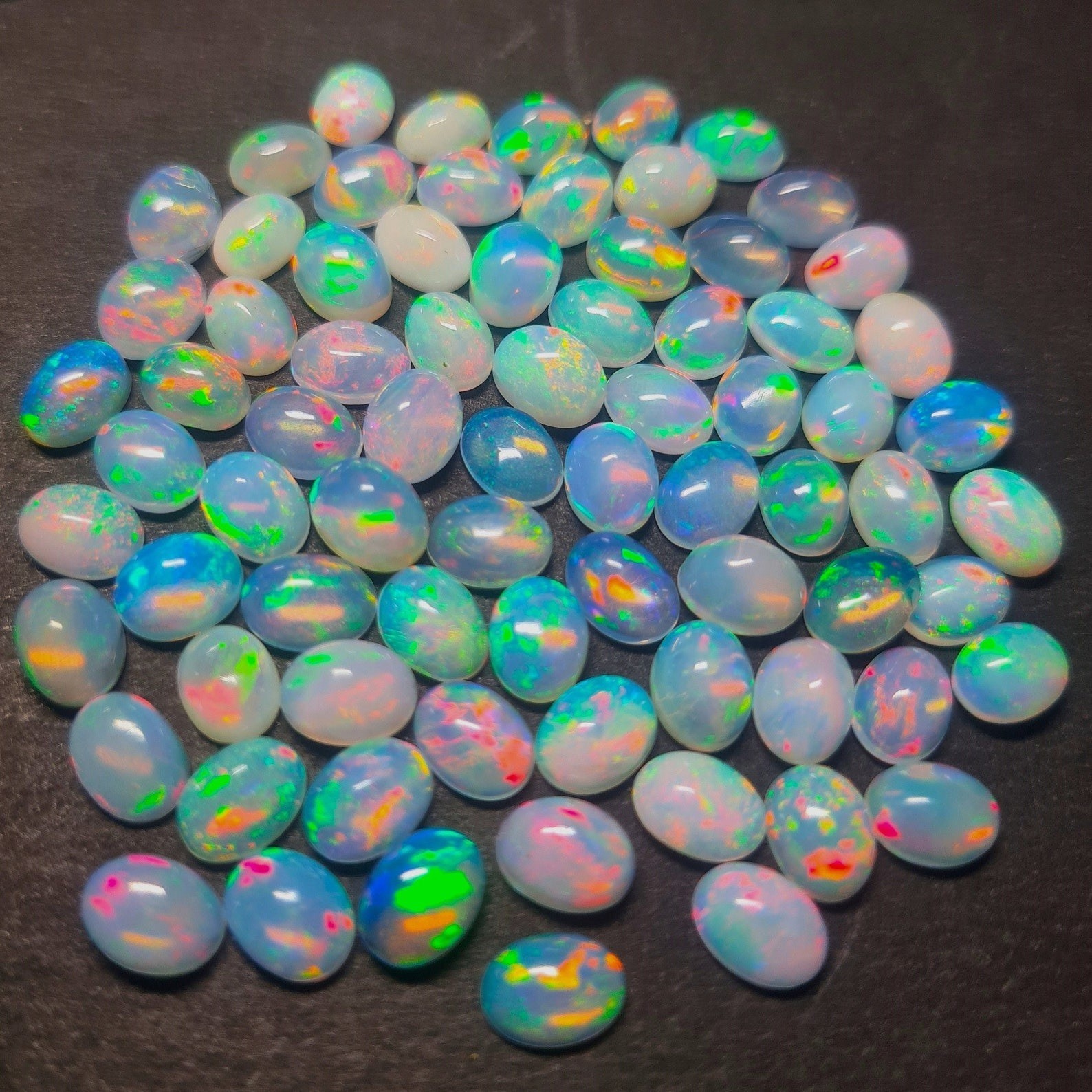 Natural Ethopian Opal Oval Cabochon 3x5mm To 8x10mm Loose Gemstone