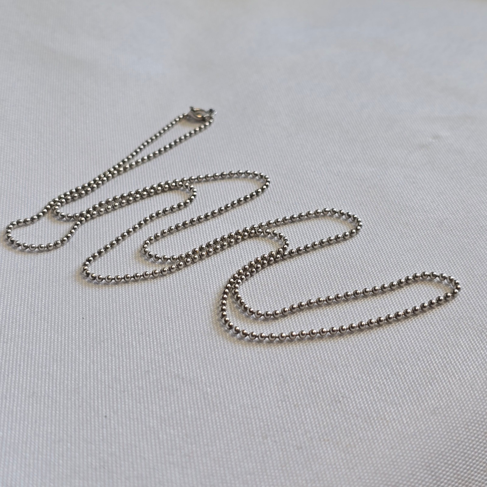 Sterling Silver Necklace 7.71g Fine Jewelry 30″ Ball Chain Spring Ring