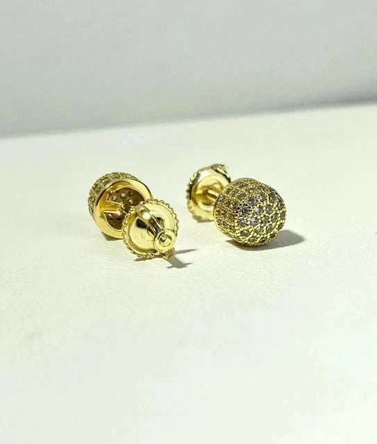 Engagement Men’s Stud Earrings Round Cut Simulated Diamond 925 Starling Silver