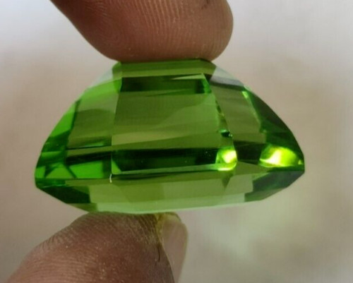 64.65 Ct. Fancy Cut Faceted Green Amethyst Loose Gemstone for Ring & Pendant