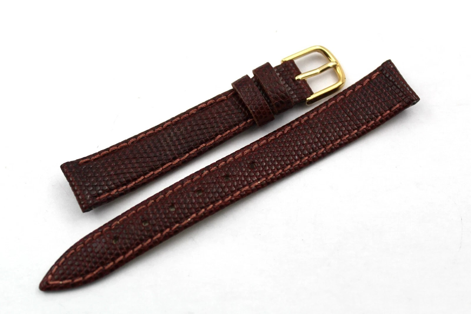Genuine Lizard Brown Laminated Steel Buckle Watch Straps Various Sizes