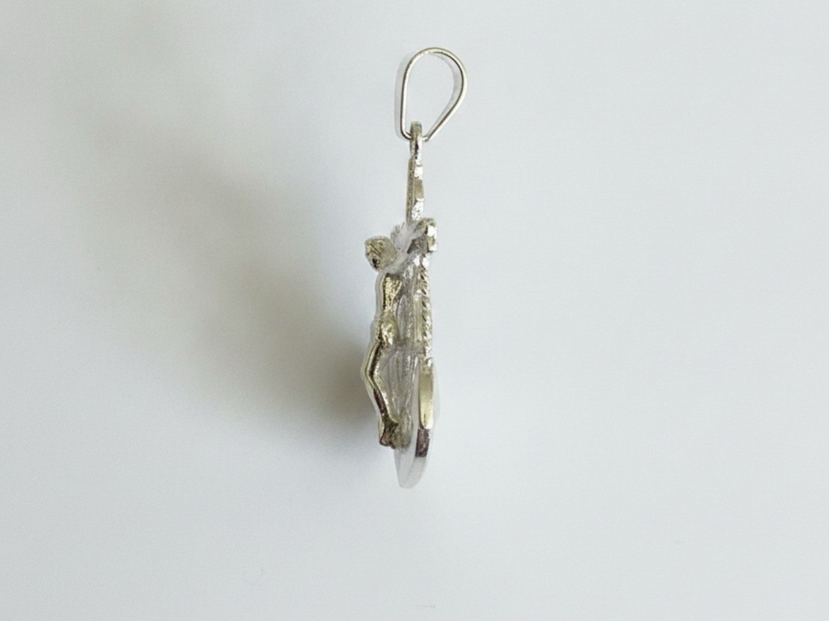 Silver Tone Nautical Anchor Charm Pendant w/ Bail, Asymmetrical Metal No Stone