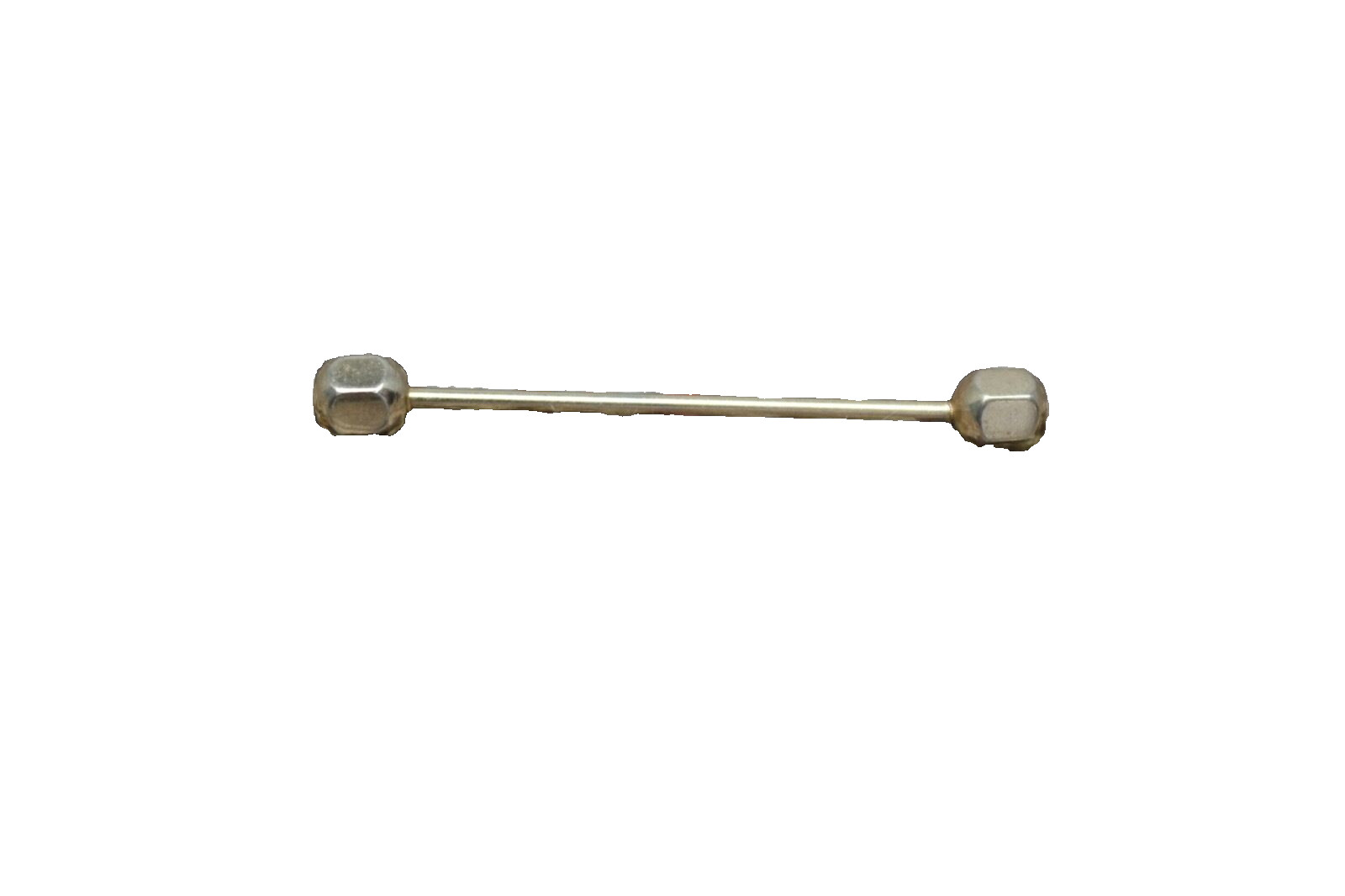 VTG Pinhall Collar Bar Pin Mens Gold Tone Brass Barbell Type Ribbed Cube Eyelet