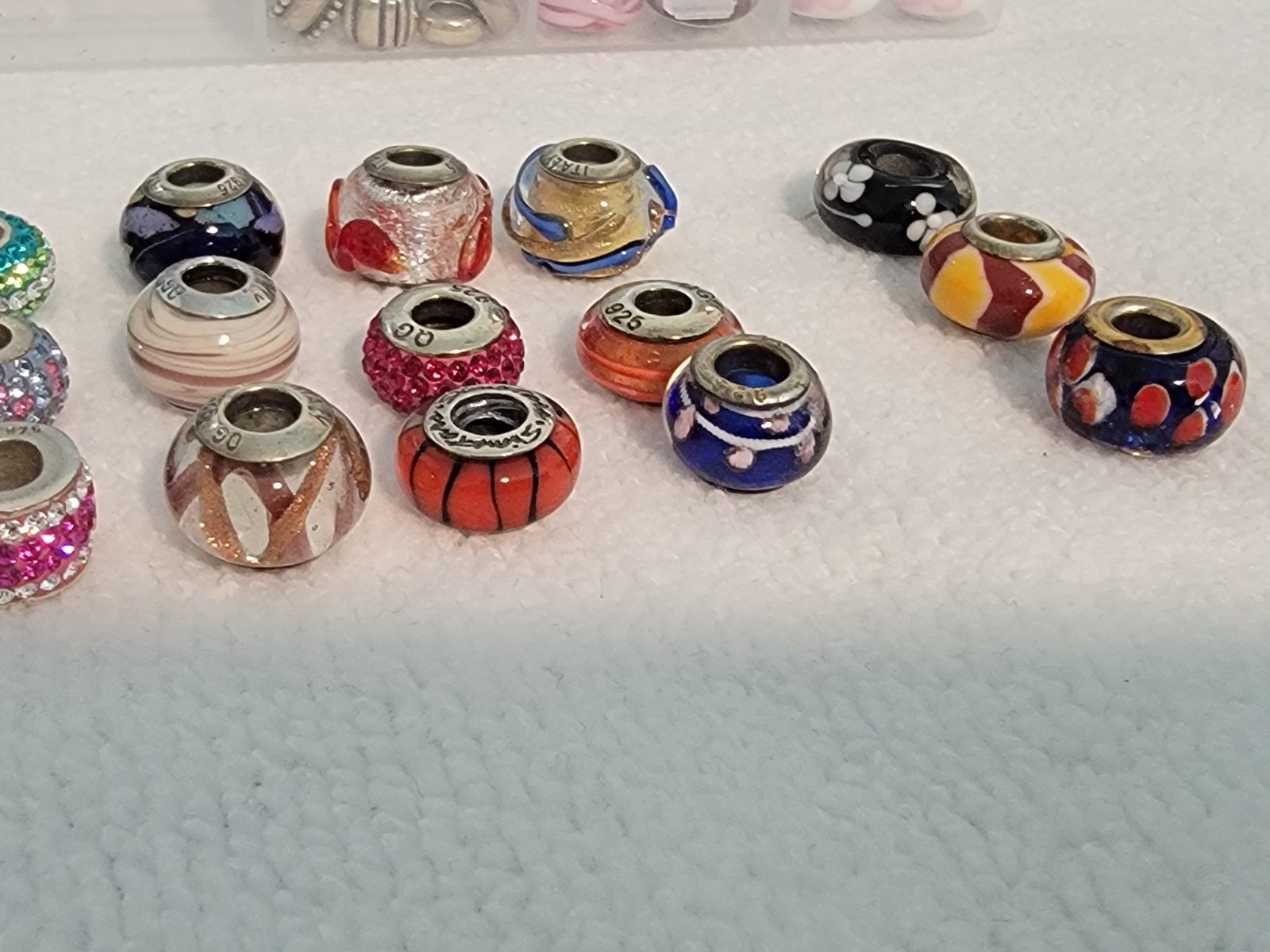Lot Of 21 925 Sterling Silver Charms Beads + 3 Non Sterling QG, RCI, VARIOUS