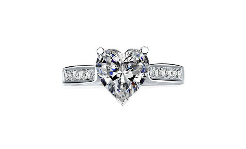 Sterling Silver 925 Plated Women’s CZ HEART Eternity Wedding Band Ring