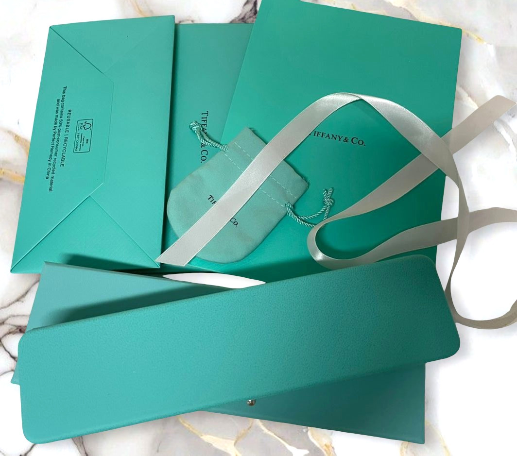 Tiffany & Co. Engagement Blue Leather Bracelet Empty Box Case