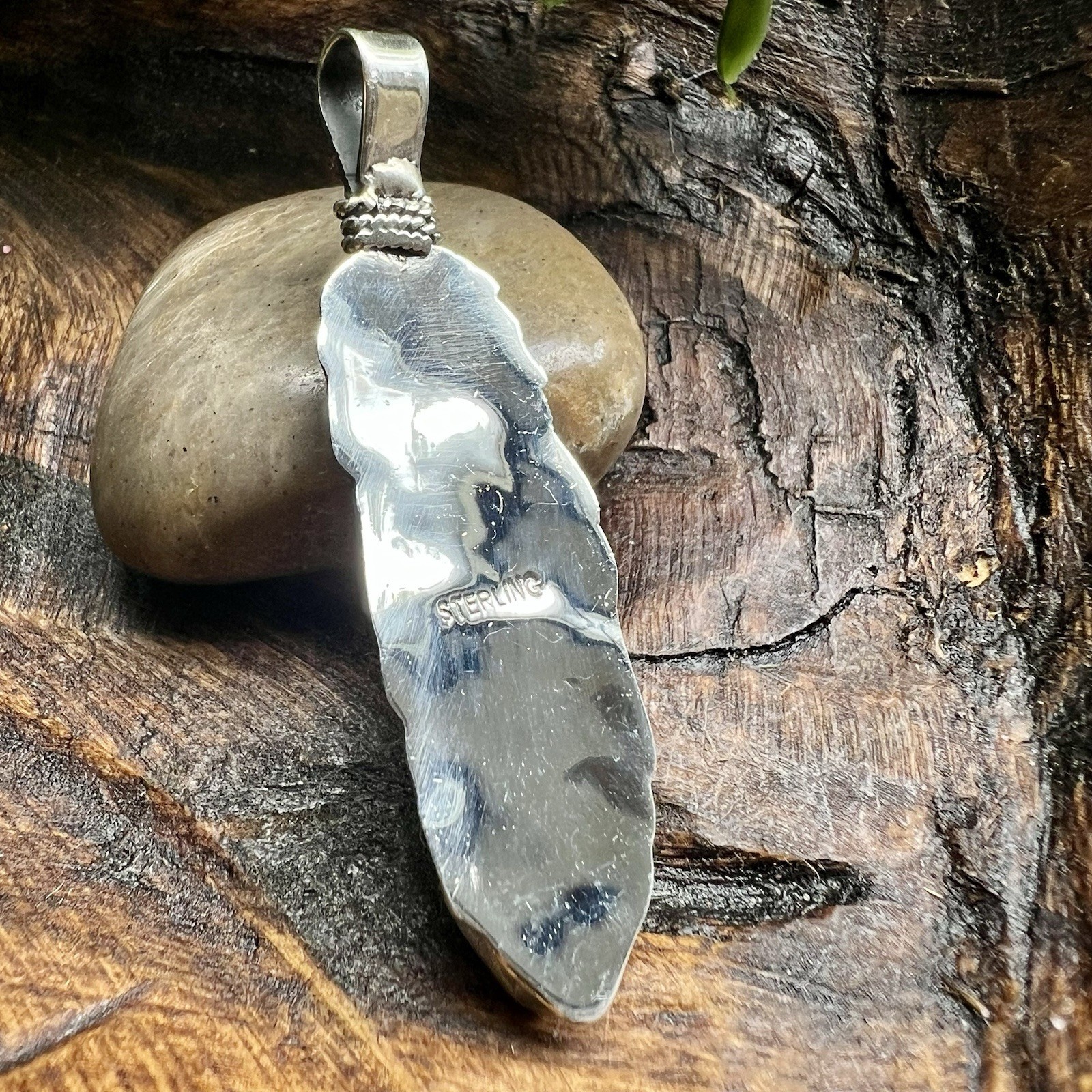925 Sterling Silver Horse Feather Pendant | Dahlia | Solid Back | Southwestern