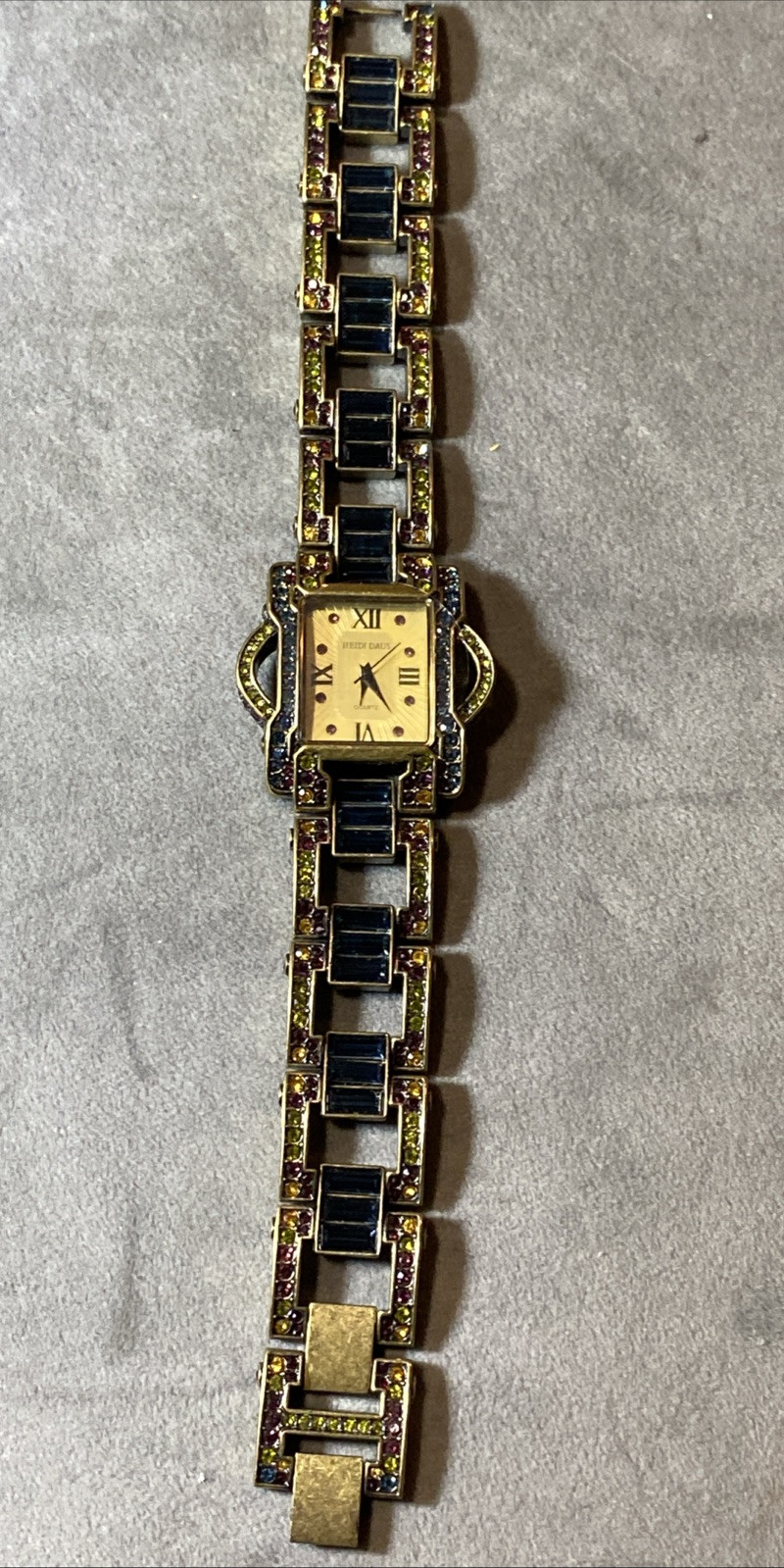 Heidi Daus Women’s Bracelet Watch Rectangle Art Deco Swarovski Crystals NEW