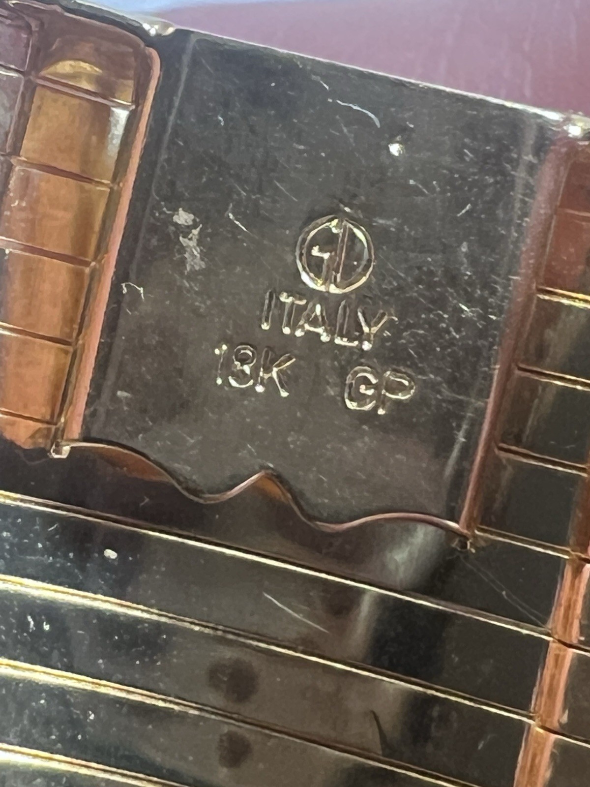 18K GP Bangle Stamped Italy With Original Box