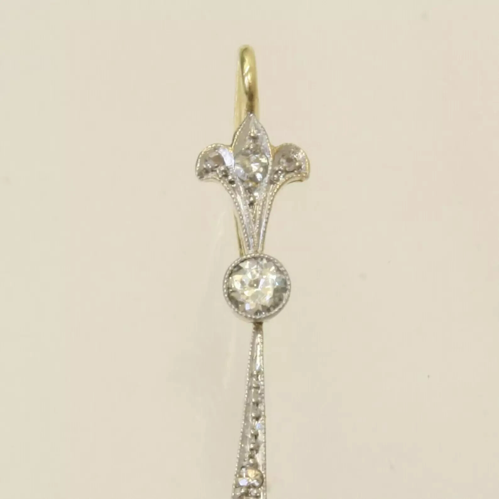 Art Deco Style 3CT Lab Created Diamond 14k White Gold FN Drop Dangle Earrings