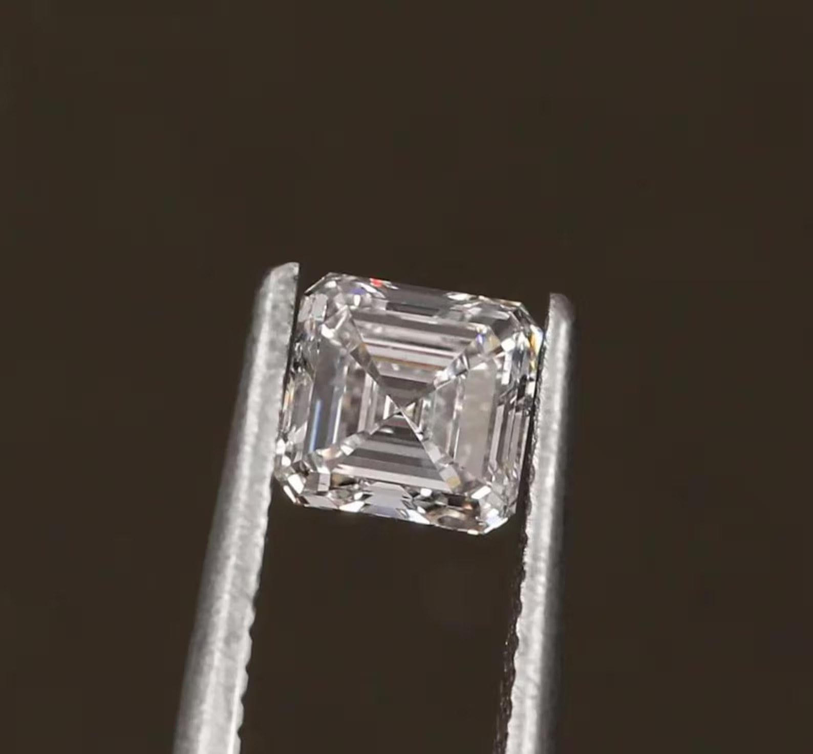 CERTIFIED 4.15 Ct Natural Gray Diamond Asscher cut LOOSE VVS1/ 8.4 mm