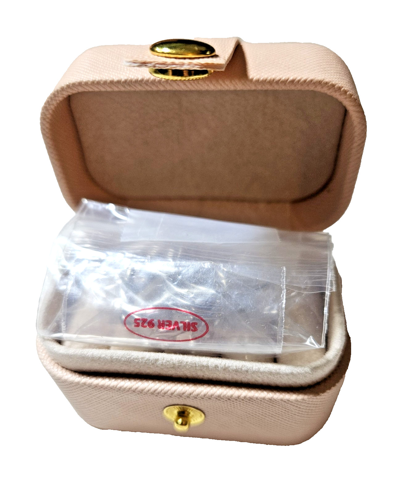 6.6x4x4.7cm Travel Ring Box, Portable. 3 Sterling Silver Rings Included (J2)