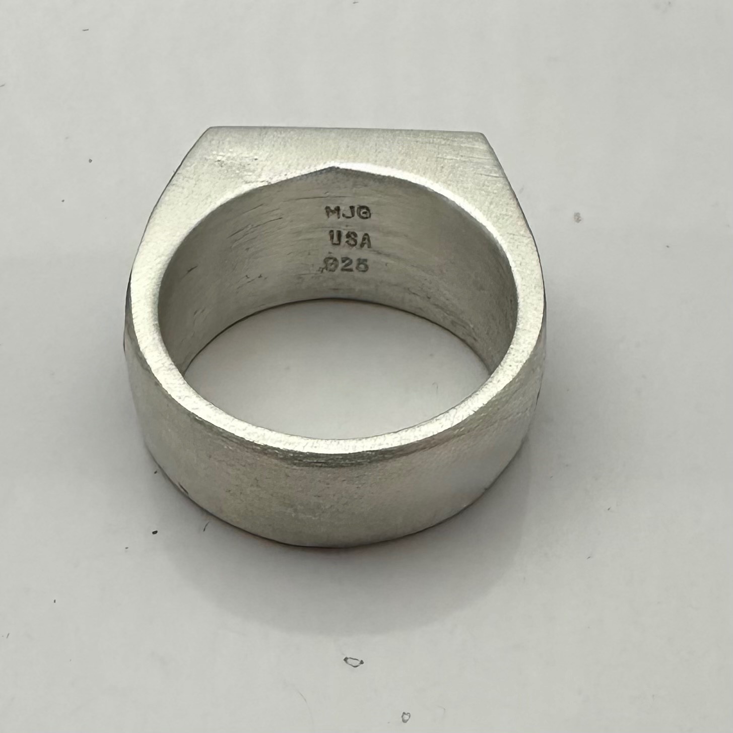 MJG STERLING SILVER OZZY RING. SIZE 10. SABBATH. GUITAR PLAYER. 19 GRAMS