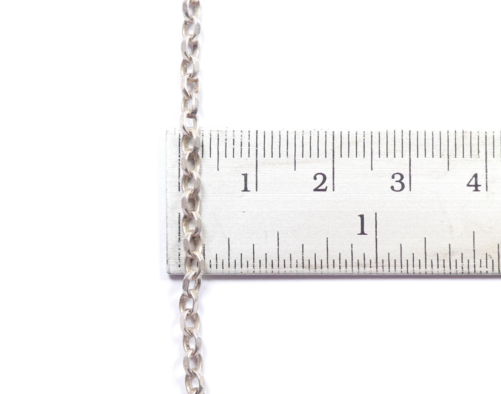 Belcher Necklace Chain Flat And Rounded Oval Links 925 Sterling Silver 20″
