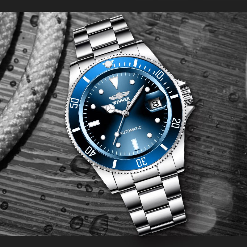 Luxury Automatic Mechanical Watches Stainless Steel Luminous Business Mens Watch