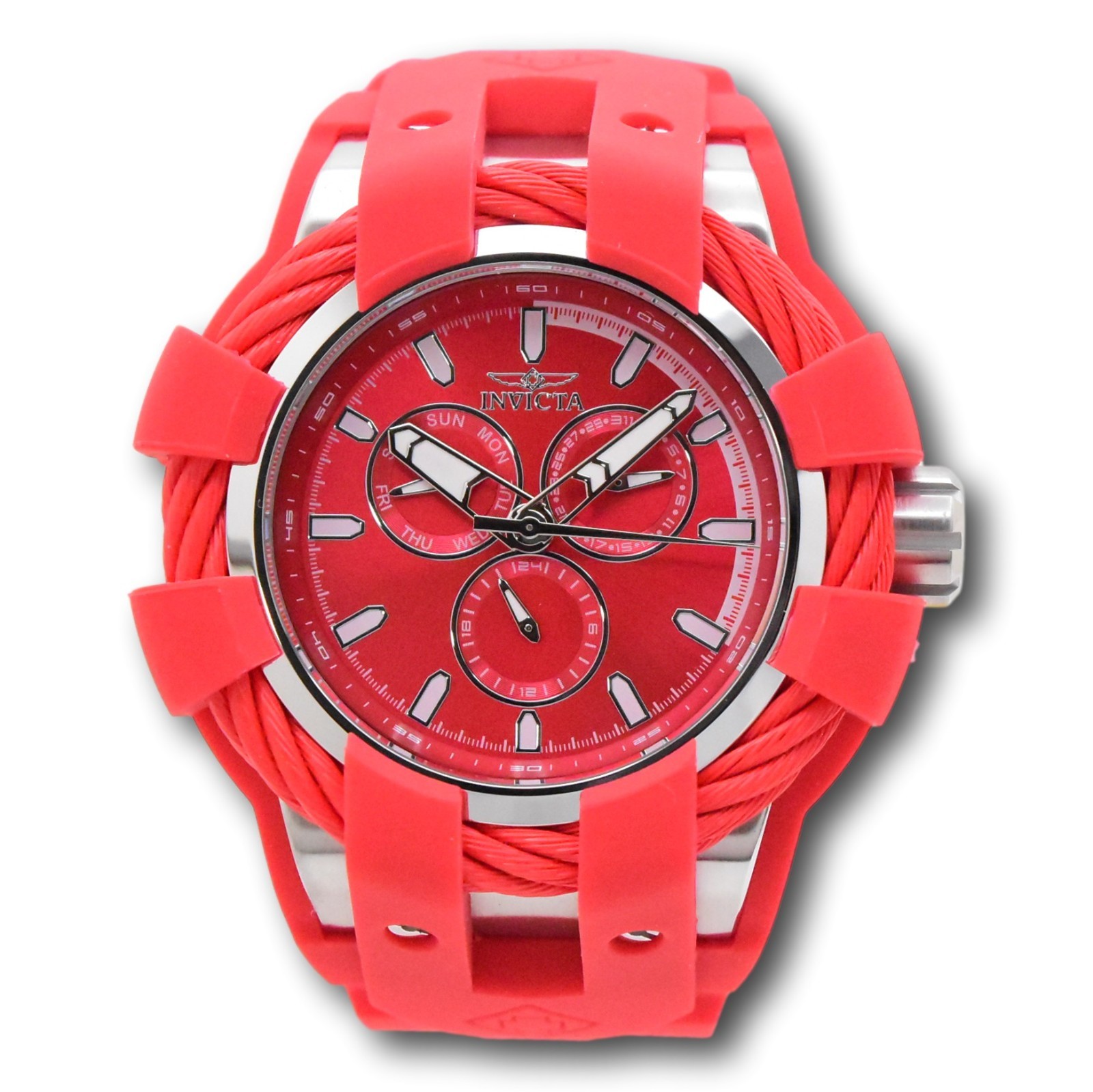 Invicta Bolt Shock Ultra Red Men’s 50mm Multifunction Date Quartz Watch 47839