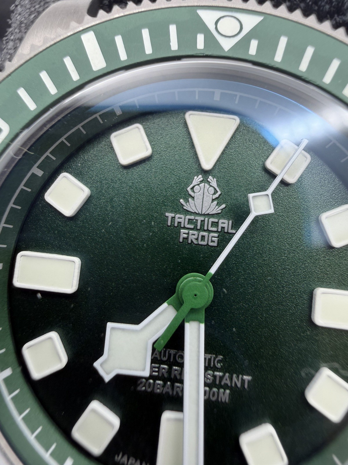 Tactical Frog Titanium NH35A Mechanical Watch Green Bezel Green Dial Fixed Lugs