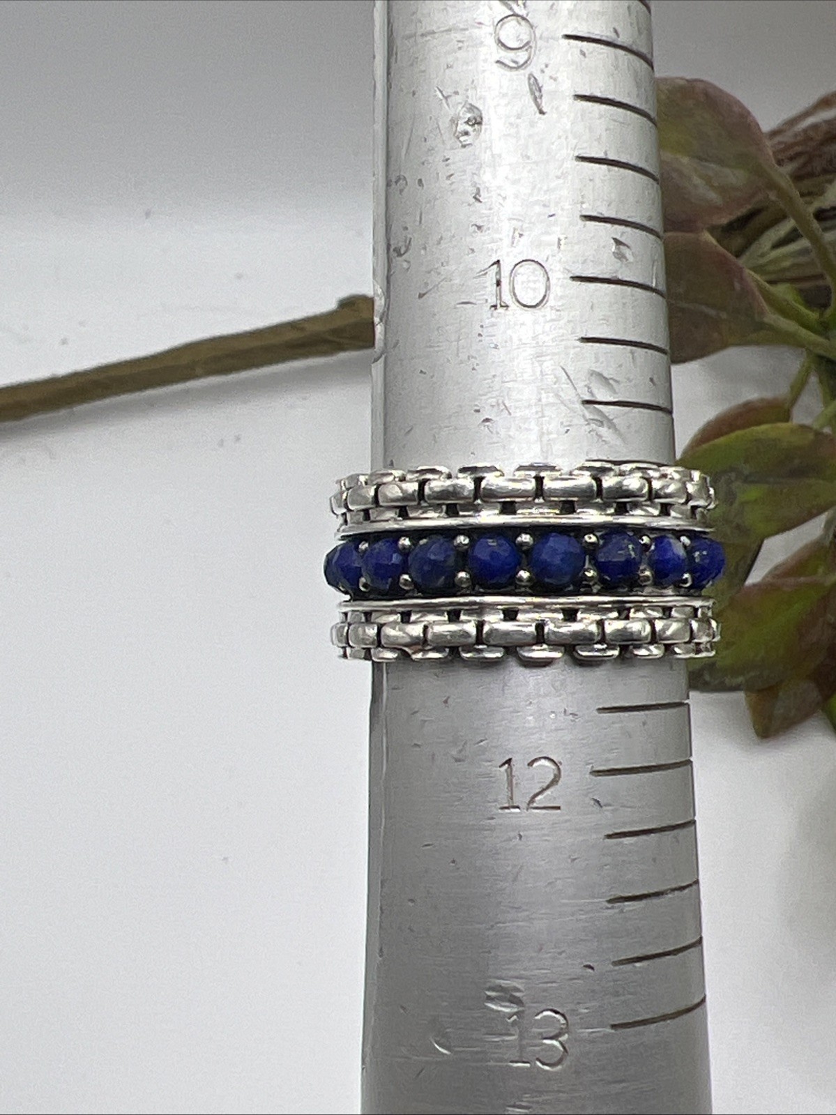 JAI John Hardy Sterling Lapis Wide Eternity Band Ring Size 11