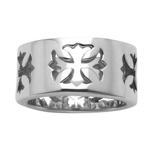 Sterling Silver Cut Out Maltese Cross Band Ring Sizes 9-10-11-12-13-14