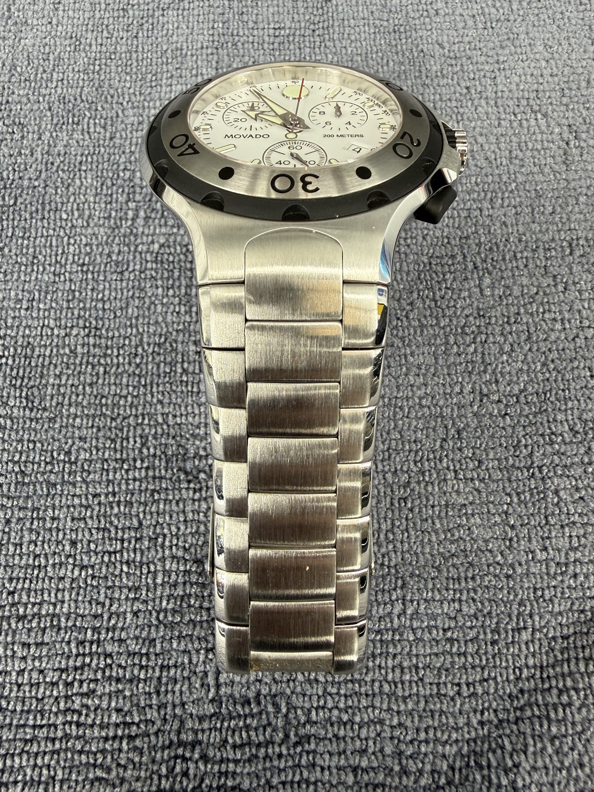 Movado Series 800 2600021 Mens White Dial Chronograph Watch