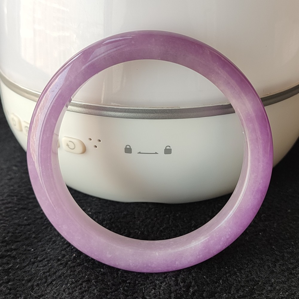 Certified Grade A Lavender 58mm Natural Burma Jade jadeite Bangle Bracelet 4325