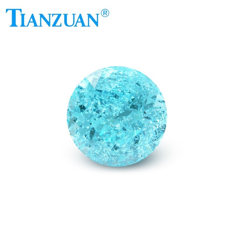 Synthetic YAG Round Shape Neon Blue Color with inclusions loose Gemstones