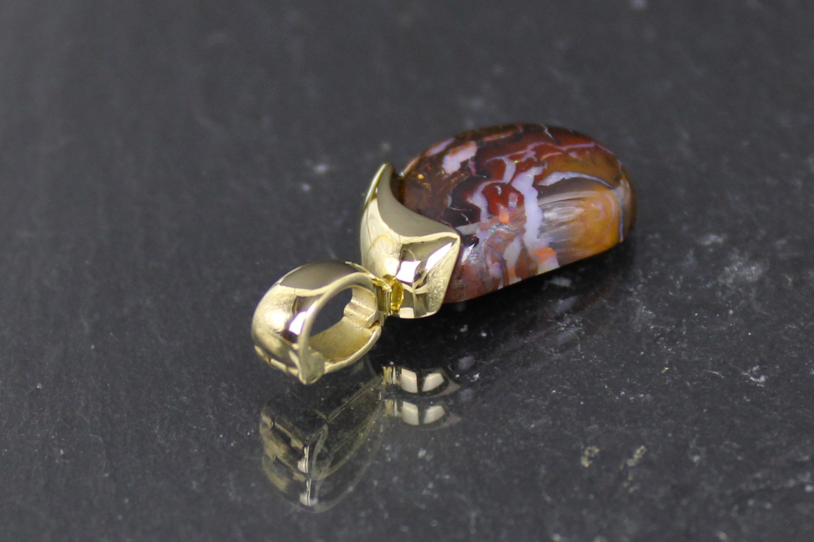 Opalanhänger, 375er Gelbgold, 9 Karat, Yowah Opal, Australien