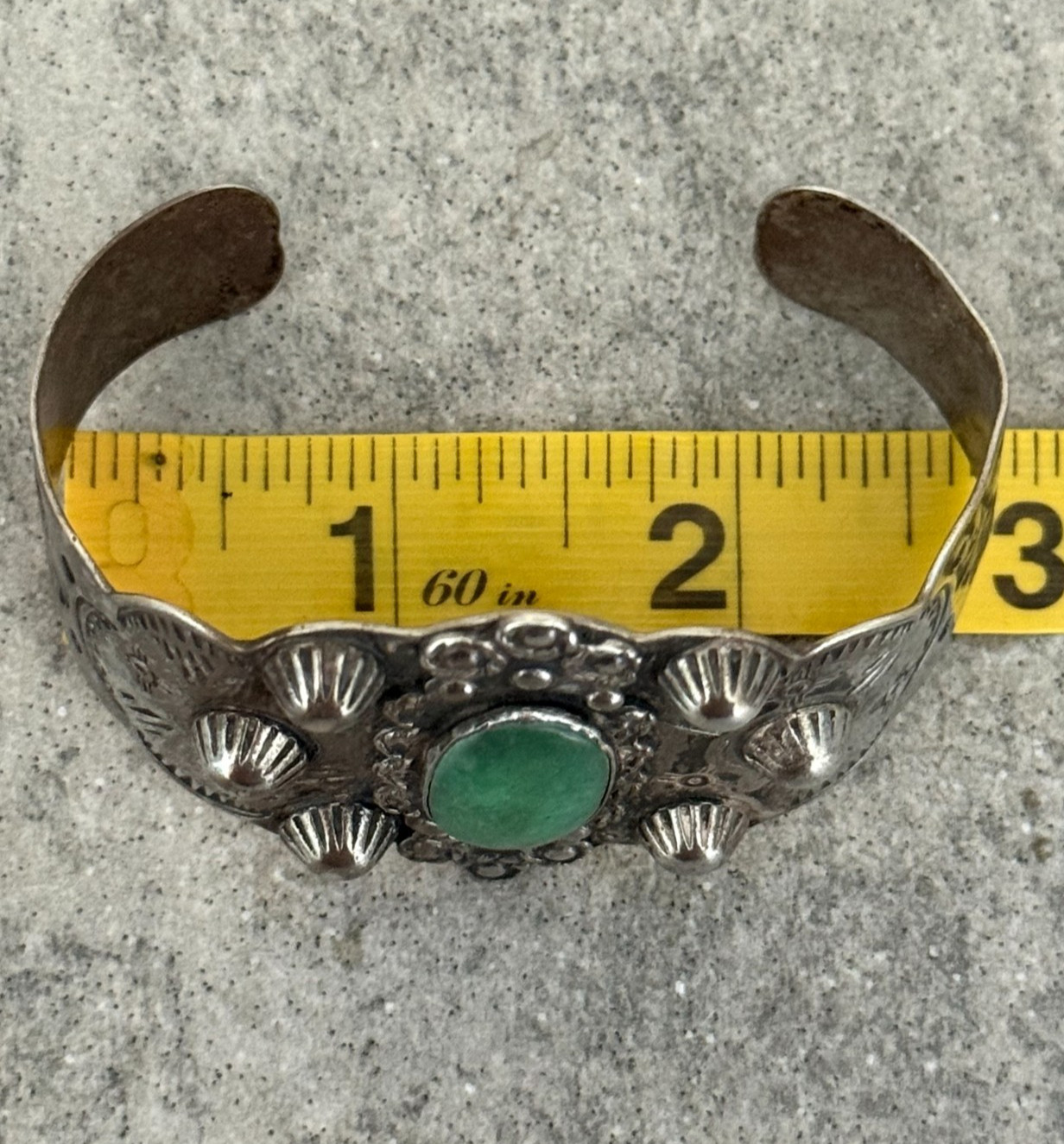 OLD FRED HARVEY era Navajo THUNDERBIRD Turquoise Sterling Bracelet 37+g 7.1 in