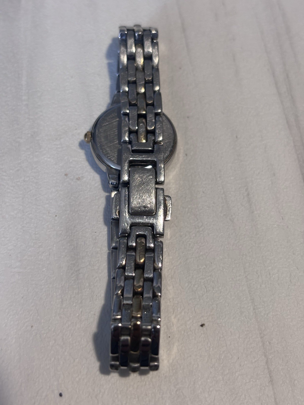 Citizen Eco-Drive Women’s 20mm Round Silver Tone Bracelet Watch Black Dial