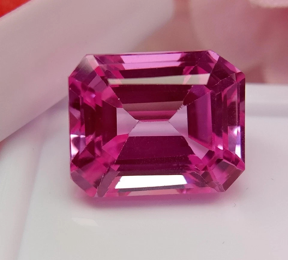 Natural 9.70 Ct Certified Flawless Pink Sapphire Emerald Cut Loose Gemstone