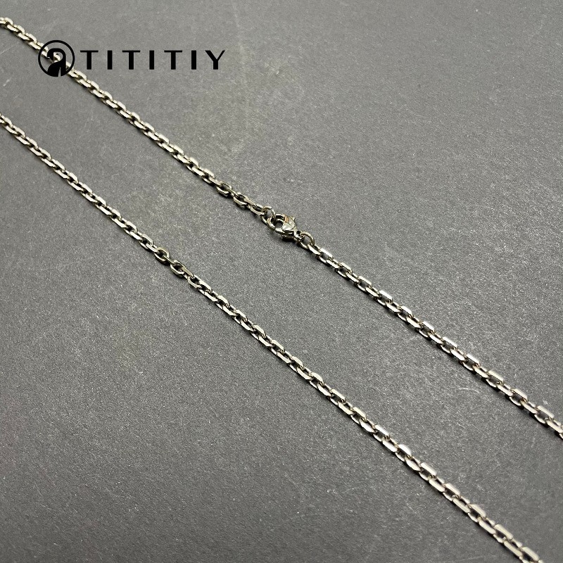 Wide 2.7mm Pure Titanium Necklace Titanium Corner Chain Chain for Men Women Gift
