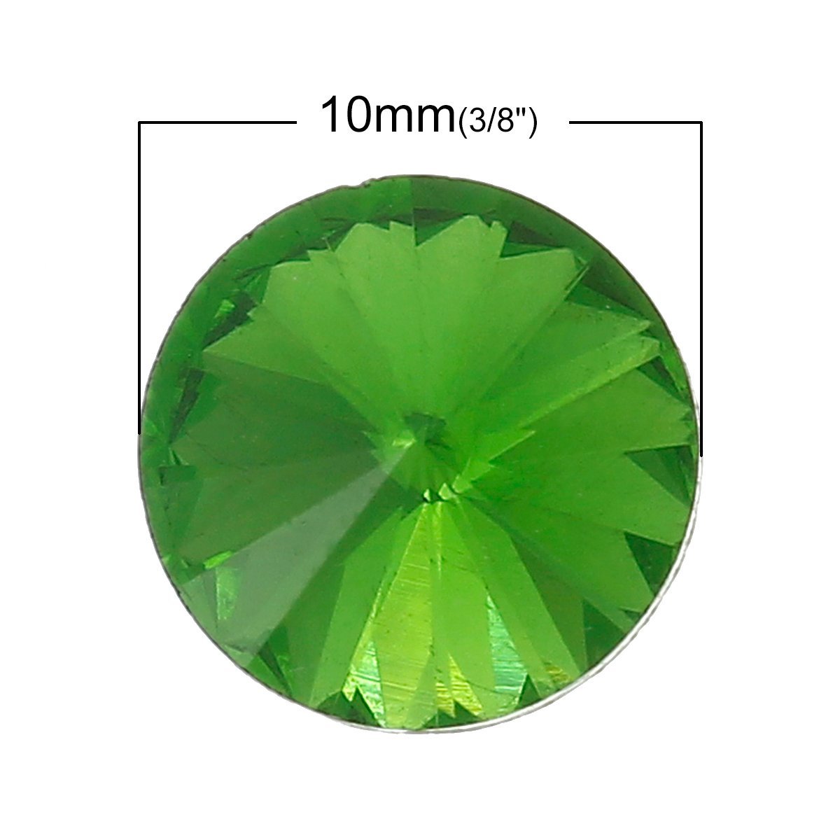 Sexy Sparkles 10 Pcs Round Glass Point Back Rhinestones Faceted 10mm (Green)