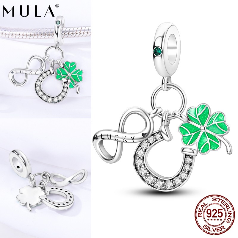 MULA European 925 Sterling Silver Forever Lucky Dangle Charm Fit Lady Bracelet