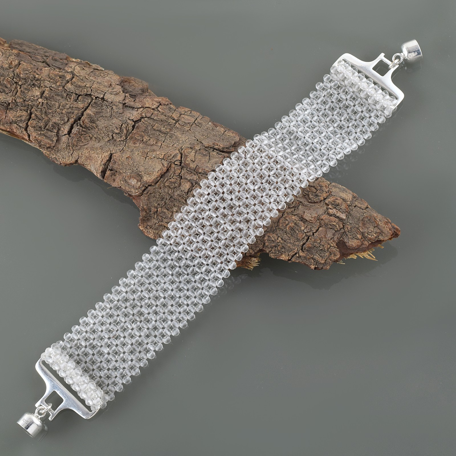 Choose Any Woven Beaded Cuff Bracelet 925 Sterling Silver Magnetic Clasps Gift