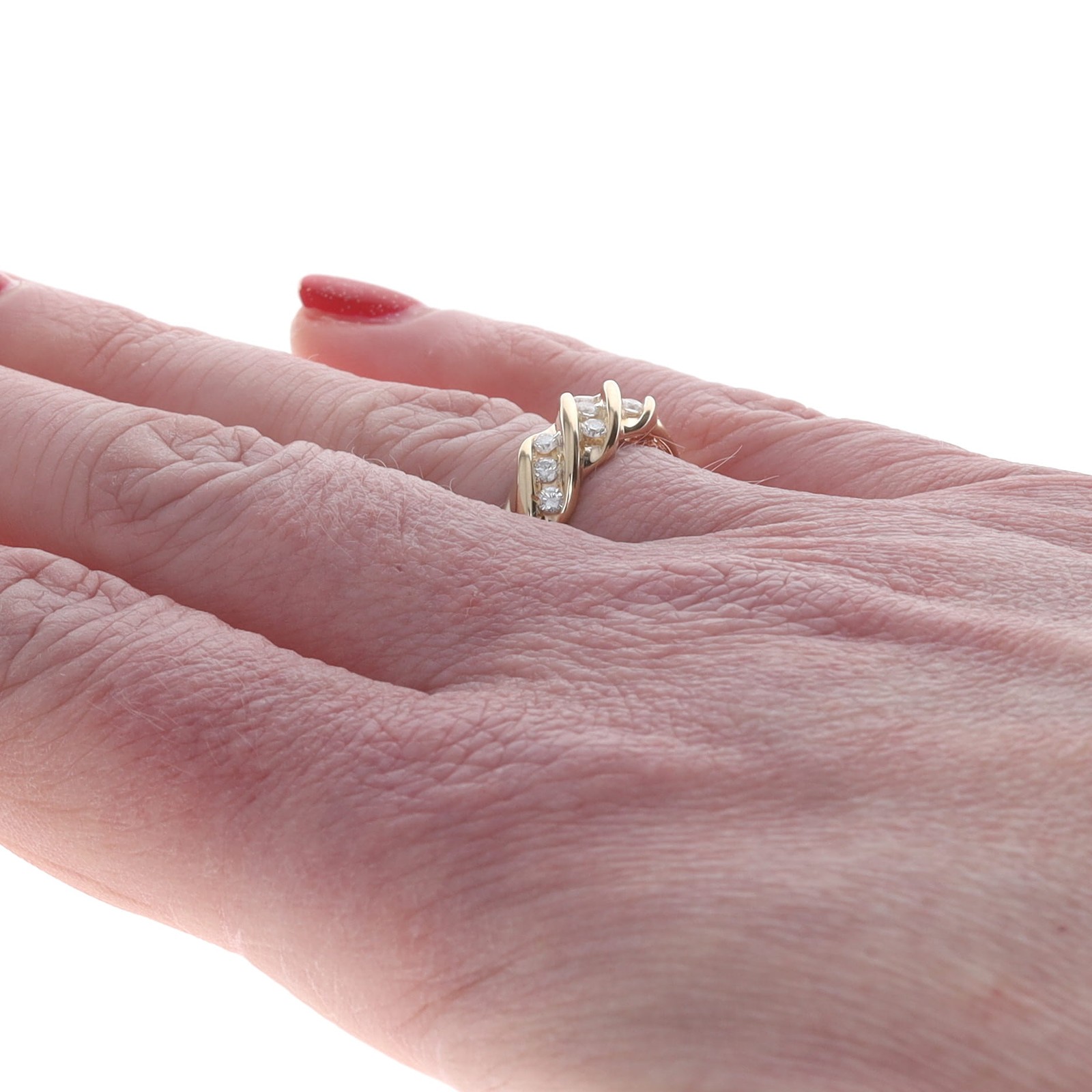 Yellow Gold Diamond Band – 14k Round Brilliant .25ctw Wedding Ring